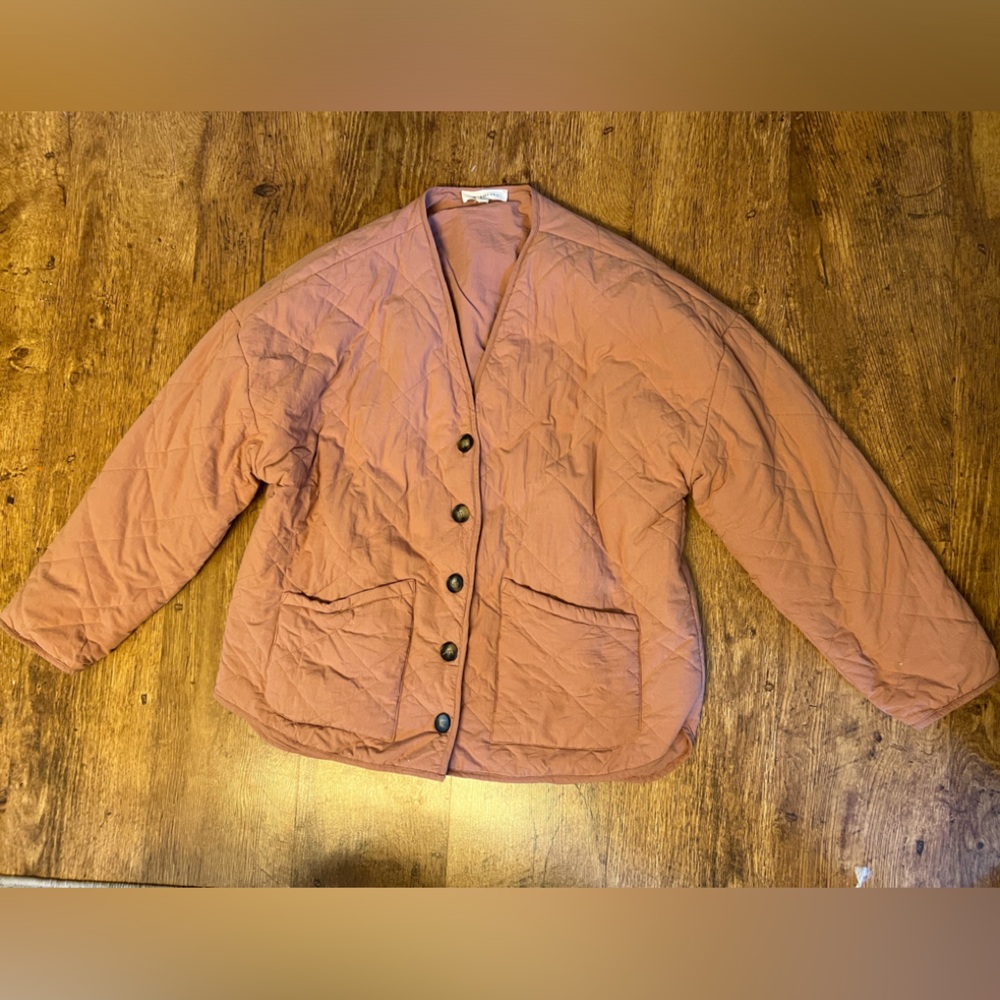 Wishlist Terracotta Quilted Jacket Blush